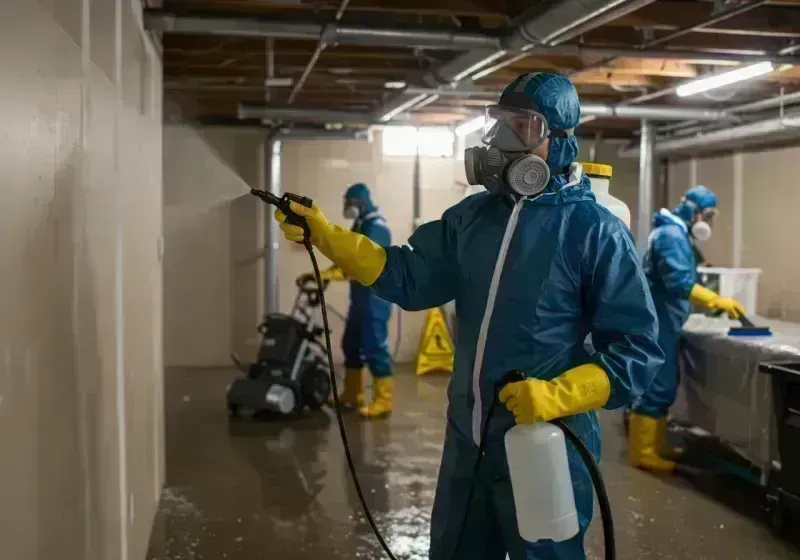 Basement Sanitization and Antimicrobial Treatment process in El Lago, TX